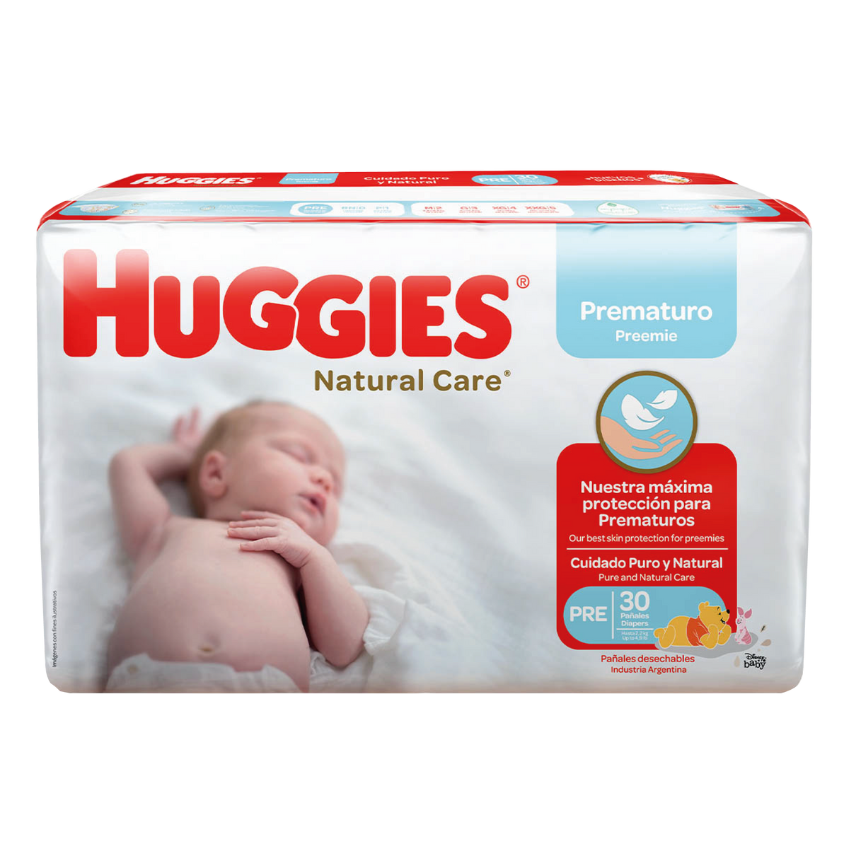 HUGGIES NATURAL CARE ETAPA PREMATURO CON 30 PAÑALES – FARMACIA