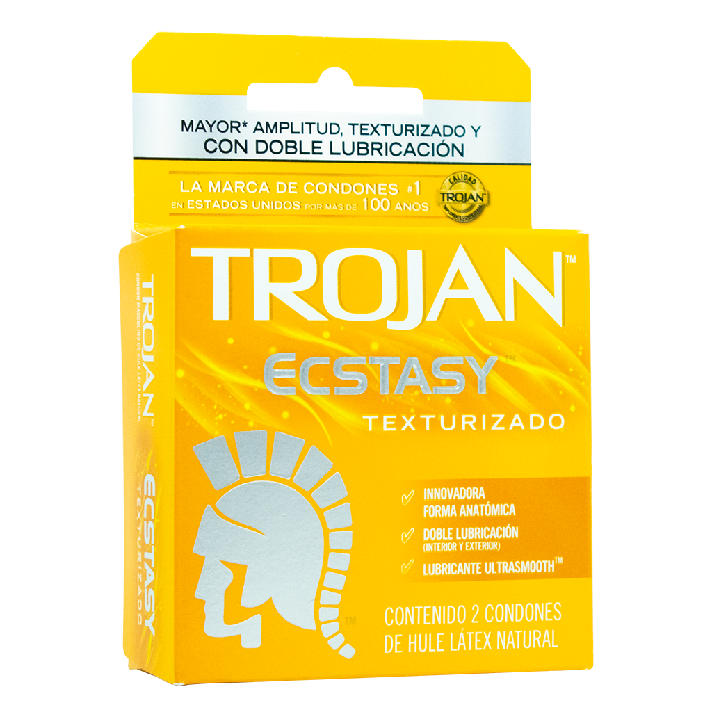 TROJAN ECSTASY TEXTURIZADO CON 2 CONDONES