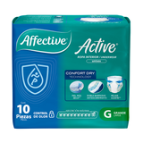 AFFECTIVE ACTIVE PARA INCONTINENCIA TALLA GRANDE CON 10 PIEZAS