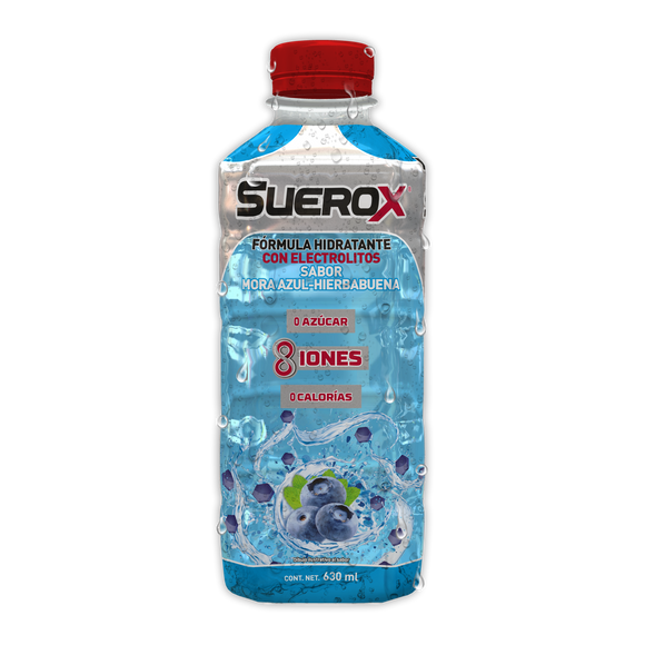 SUEROX SABOR MORA AZUL-HIERBABUENA CON 630ML