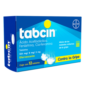 TABCIN EFERVESCENTE 324/8/2MG CON 12 TABLETAS