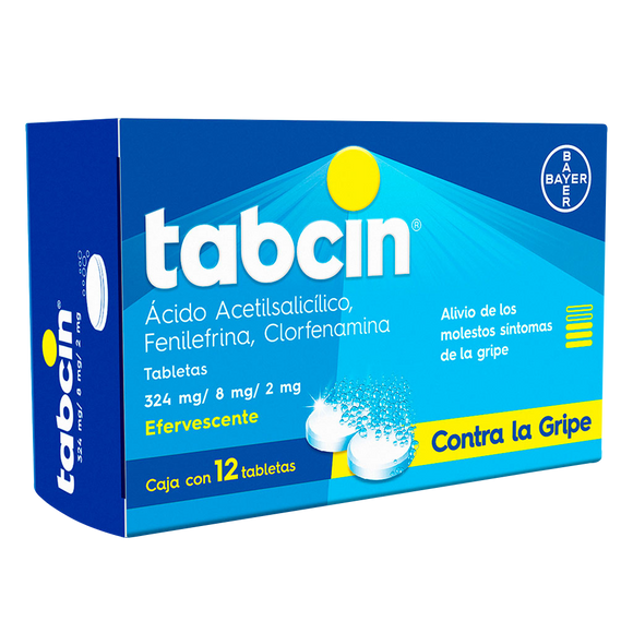 TABCIN EFERVESCENTE 324/8/2MG CON 12 TABLETAS