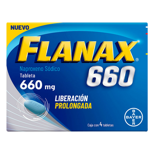 FLANAX 660MG CON 4 TABLETAS LIBERACION PROLONGADA