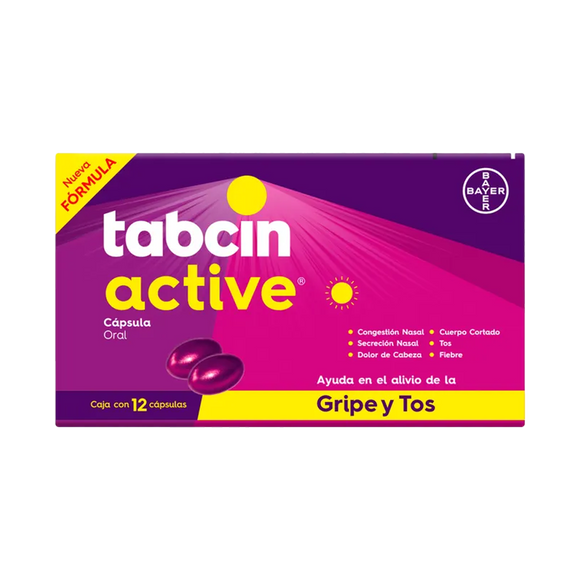 TABCIN ACTIVE GRIPA Y TOS 12 CAPS