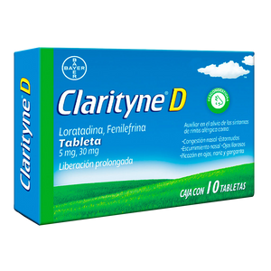 CLARITYNE D 5/30MG CON 10 TABLETAS