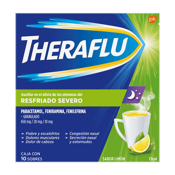 THERAFLU EXTRA POWDER 650/10/20 MG 1X10 - VERDE 10 MX