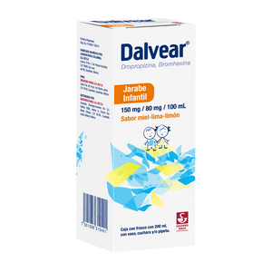 DALVEAR 150/80MG JARABE INFANTIL SABOR MIEL-LIMA-LIMON CON 200ML