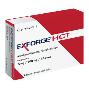 EXFORGE HCT  5MG/160/12.5 CON 14 TABLETAS