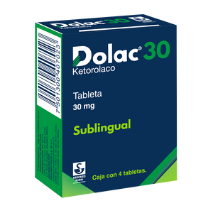 DOLAC 30MG CON 4 TABLETAS SUBLINGUALES