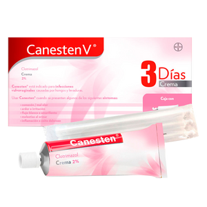 CANESTEN V 2% CREMA VAGINAL 3 DIAS CON 20G