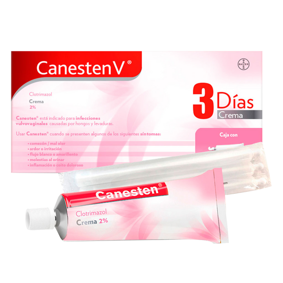 CANESTEN V 2% CREMA VAGINAL 3 DIAS CON 20G