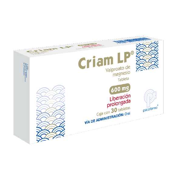 CRIAM 600MG LIBERACION PROLONGADA CON 30 TABLETAS