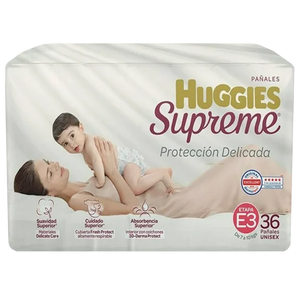 HUGGIES SUPREME ETAPA 3 CON 36 UNIDADES