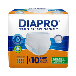 DIAPRO PANTS TALLA GRANDE CON 10 PIEZAS