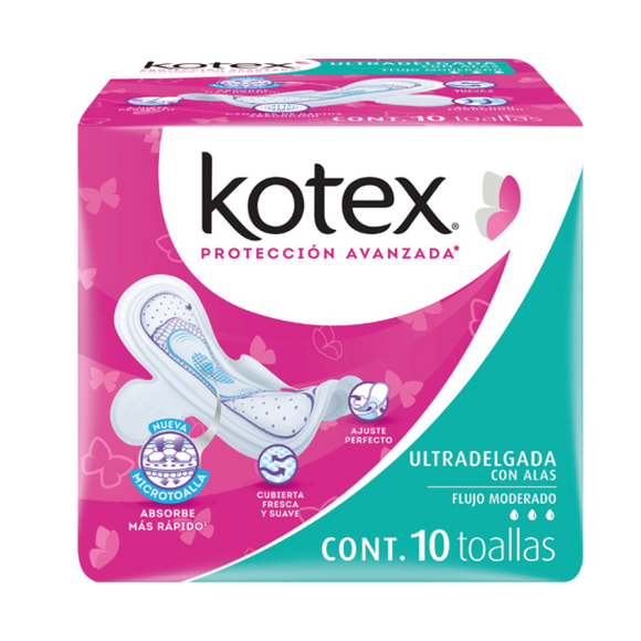 KOTEX ULTRADELGADA ALAS C/10