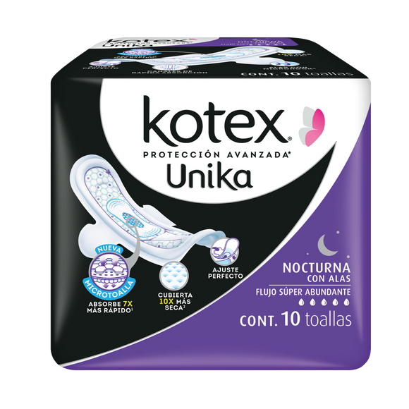 KOTEX UNIKA NOCTURNA ALAS C/10