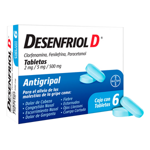 DESENFRIOL D 2/5/500MG CON 6 TABLETAS