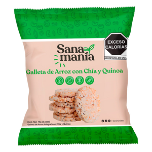 SANAMANIA GALLETA DE ARROZ CON CHIA Y QUINOA 10GR