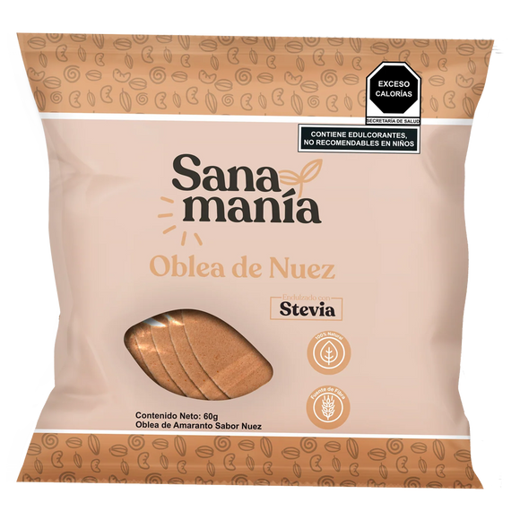 SANAMANIA OBLEA DE NUEZ CON 60G