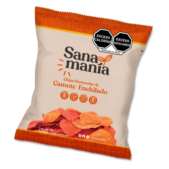 SANAMANIA CHIPS CAMOTE ENCHILADO CON 50GR