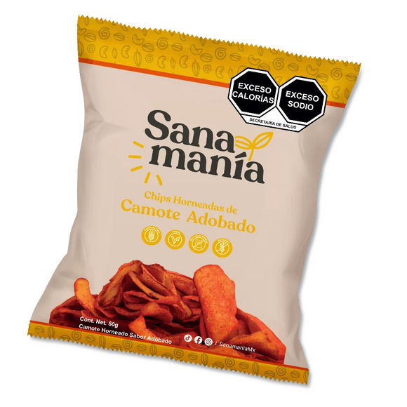 SANAMANIA CHIPS CAMOTE ADOBADO CON 50GR