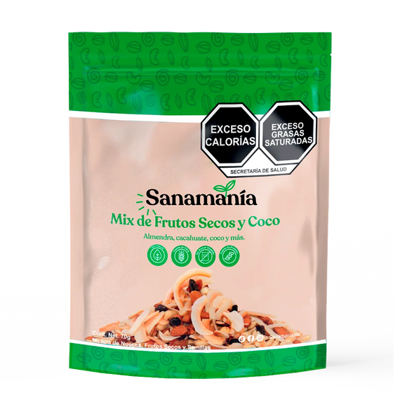 SANAMANIA MIX FRUTOS SECOS Y COCO CON 70G