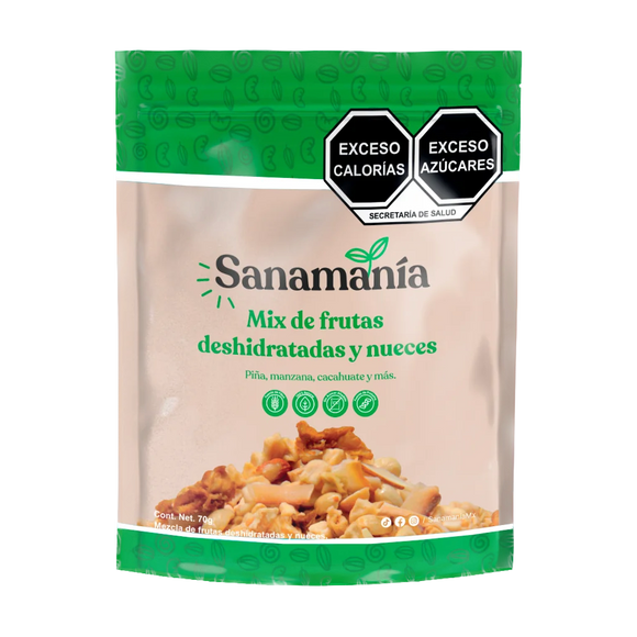 SANAMANIA MIX DE FRUTAS DESHIDRATADAS CON 70G