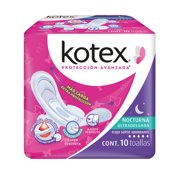 KOTEX NOCT ULTRADELGADA ALAS C/10