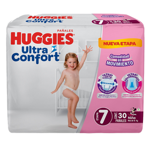 HUGGIES ULTRA CONFORT ETAPA 7 CON 30 UNIDADES (NIÑA)