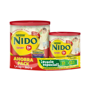 NIDO KINDER 1+ AHORRA PACK 1.4KG + 360G