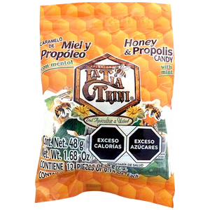 CARAMELOS DE MIEL Y PROPOLEO CON MENTA BOLSA CON 12 PIEZAS