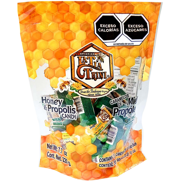 CARAMELOS DE MIEL Y PROPOLEO CON MENTA BOLSA CON 55 PIEZAS