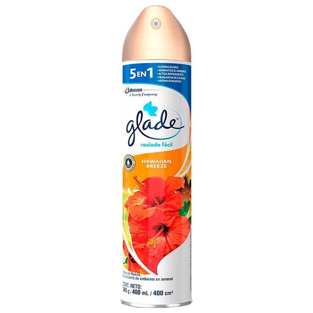 GLADE AEROSOL CON 400ML AROMA HAWAIIAN BREEZE FARMACIA CALDERON