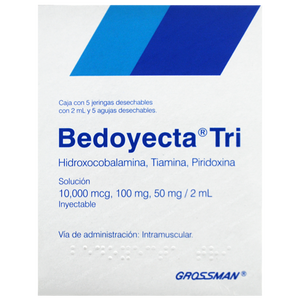 BEDOYECTA TRI INYECTABLE CON 5 AMPOLLETAS DE 2ML C/U