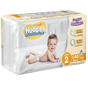 HUGGIES ULTRA CONFORT ETAPA 2 CON 44 UNIDADES (UNISEX)