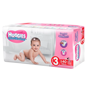 HUGGIES ULTRA CONFORT ETAPA 3 CON 40 UNIDADES (NIÑA)